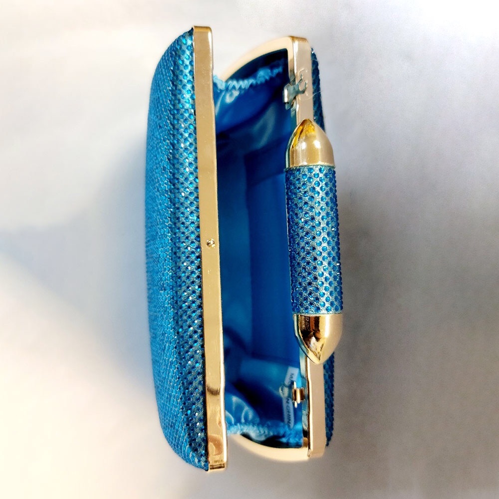 Gold Bling Rhinestone Studded Evening Bag - Picture 5 of 5